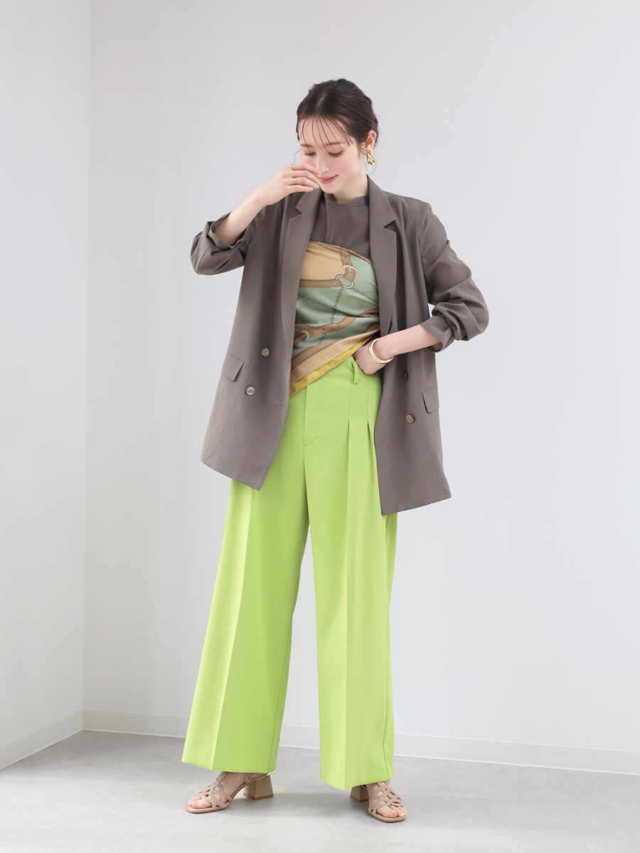 シルクミックスベルト柄大判スカーフ