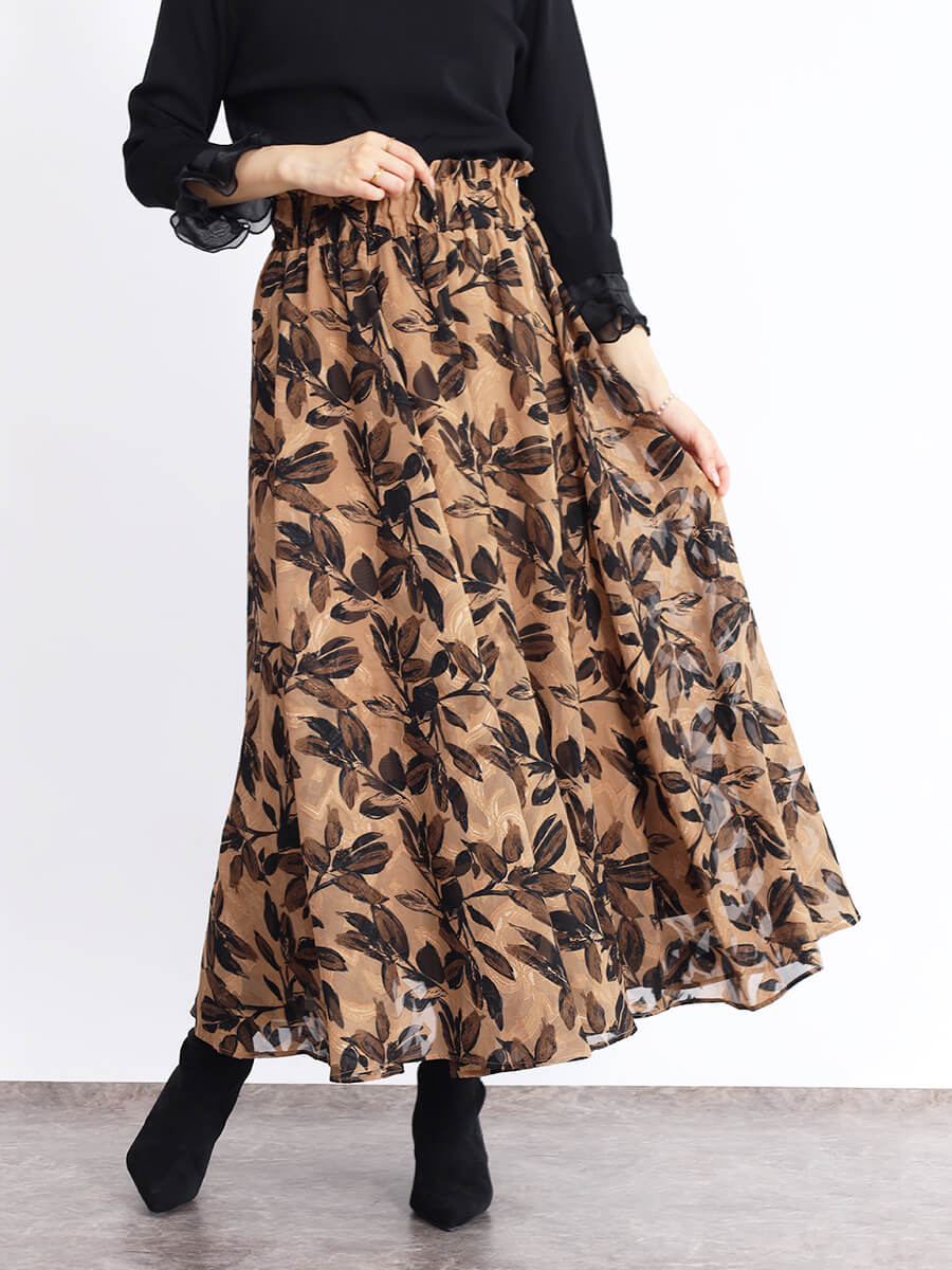 リーフジャガードフレアスカート