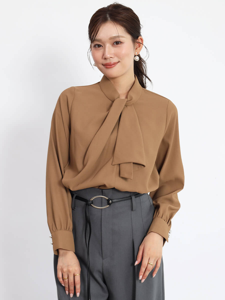 ツイストボウタイブラウス