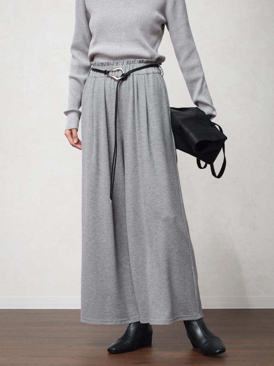 Metal Belt ワイドパンツ