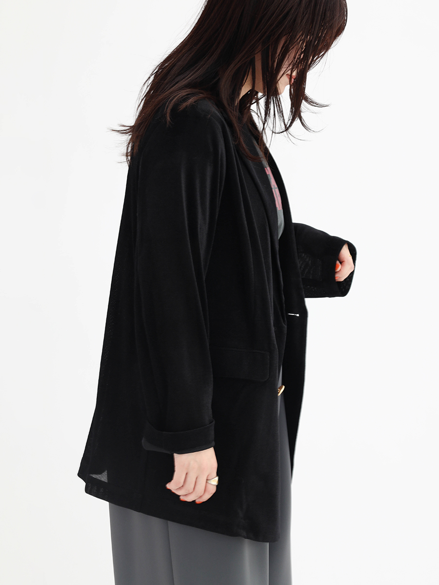 Mesh velour tailored jacket