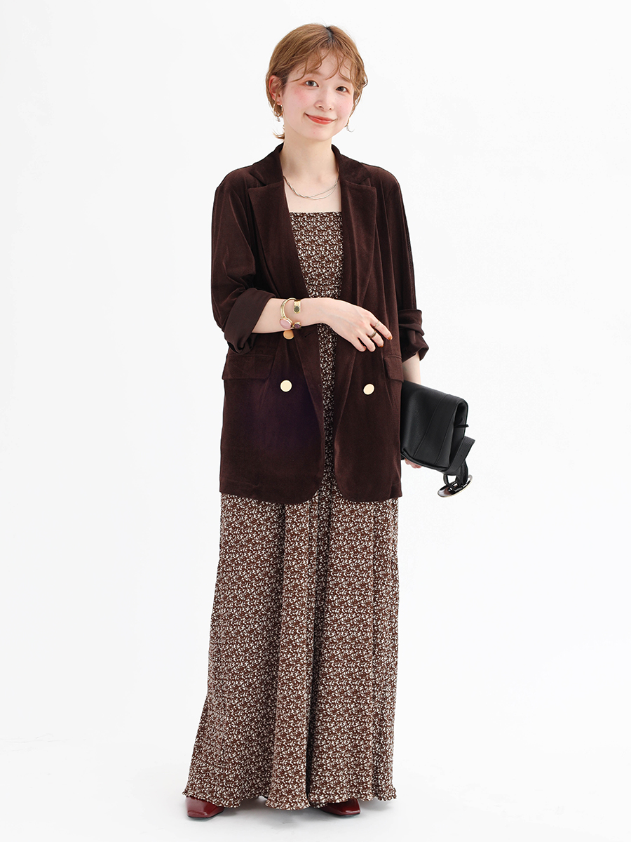 Mesh velour tailored jacket