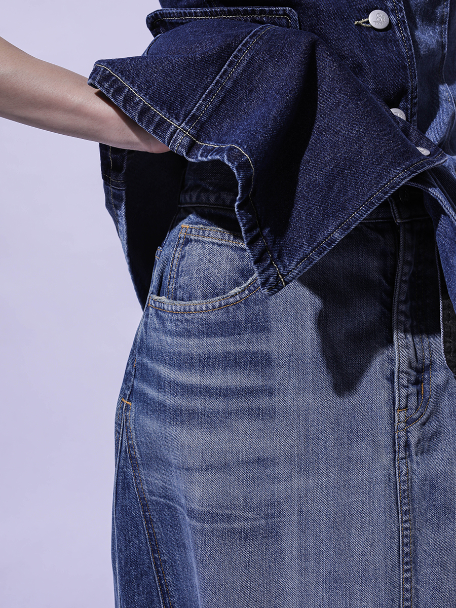 Laser Panel Denim Pants