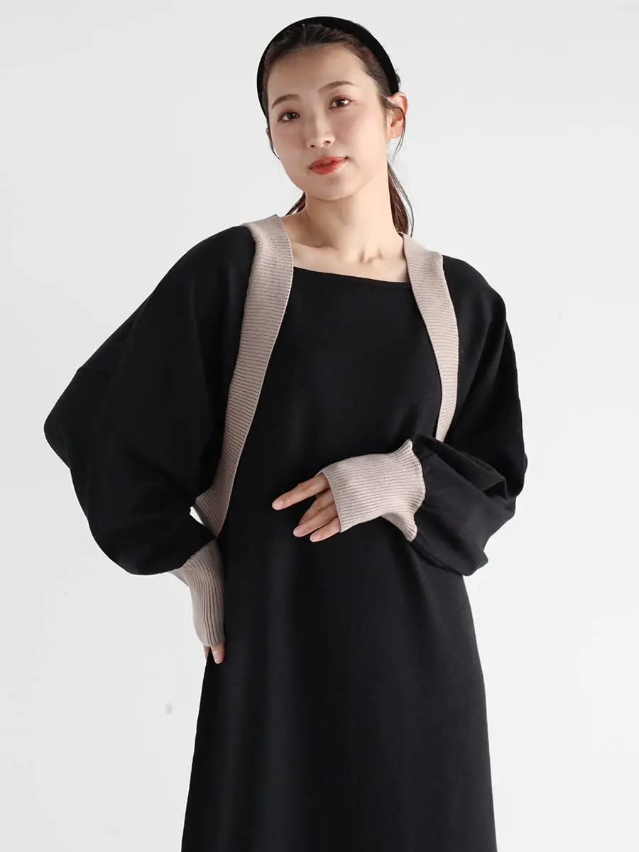 Vin(ヴァン)　ボレロドッキングニットワンピース