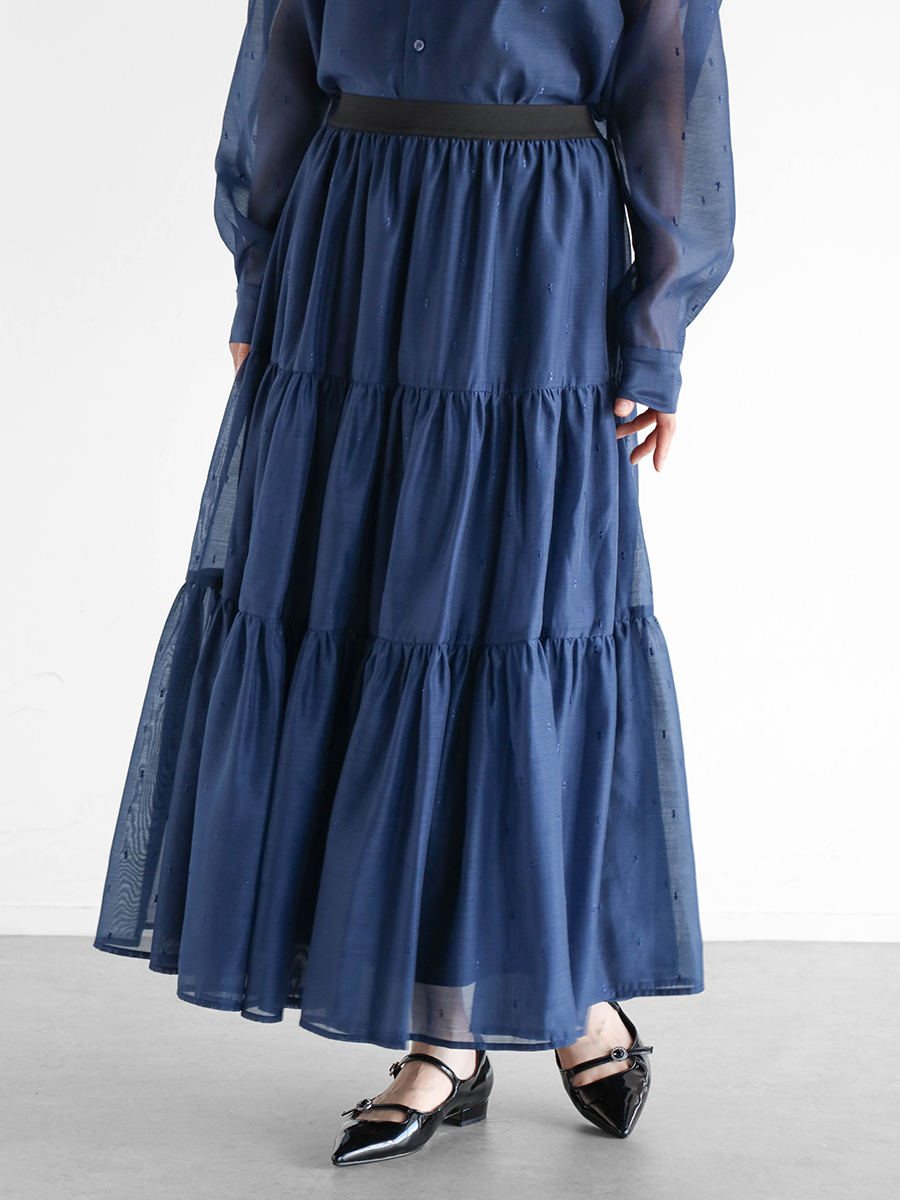 Vin(ヴァン) パールボタンジレ&ワイドシルエットパンツセットアップ