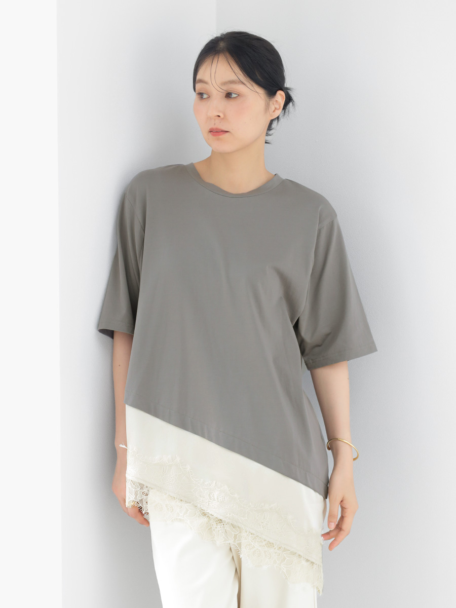 CLOVE レースアシメデザインTシャツ
