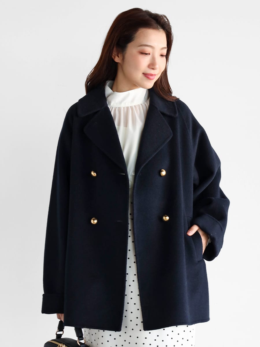 ウールリバーミドル丈コート