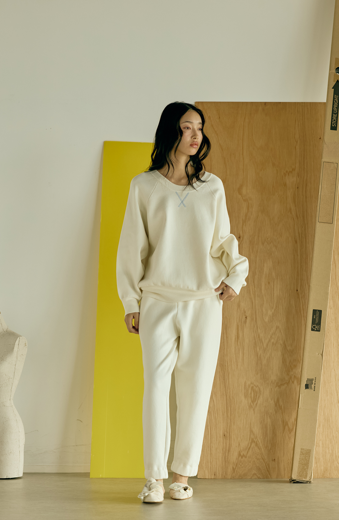 コットンニットスウェットプルオーバー