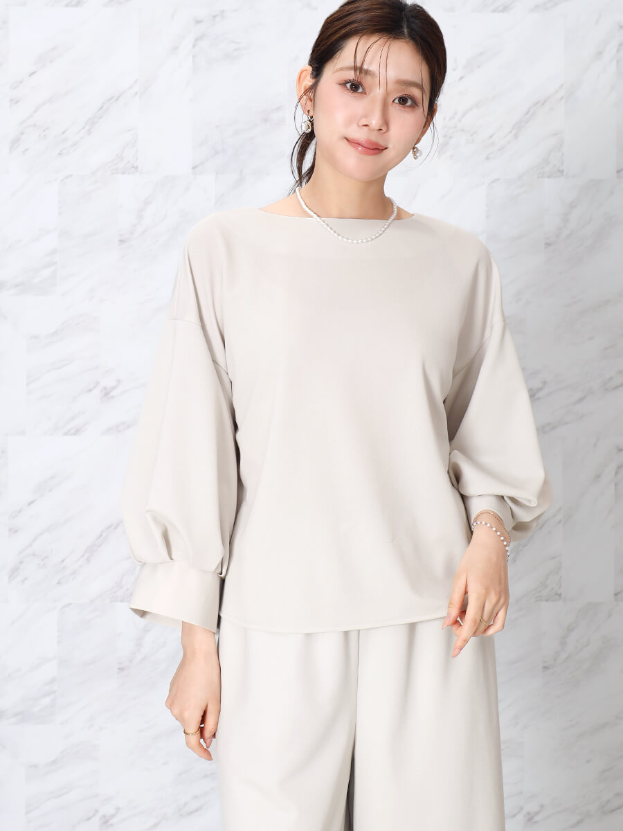 ジョーゼットパフスリーブブラウス