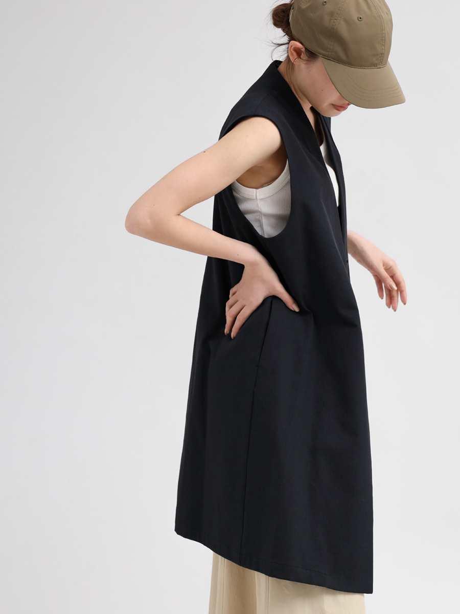 YORT リネン混ロングジレ