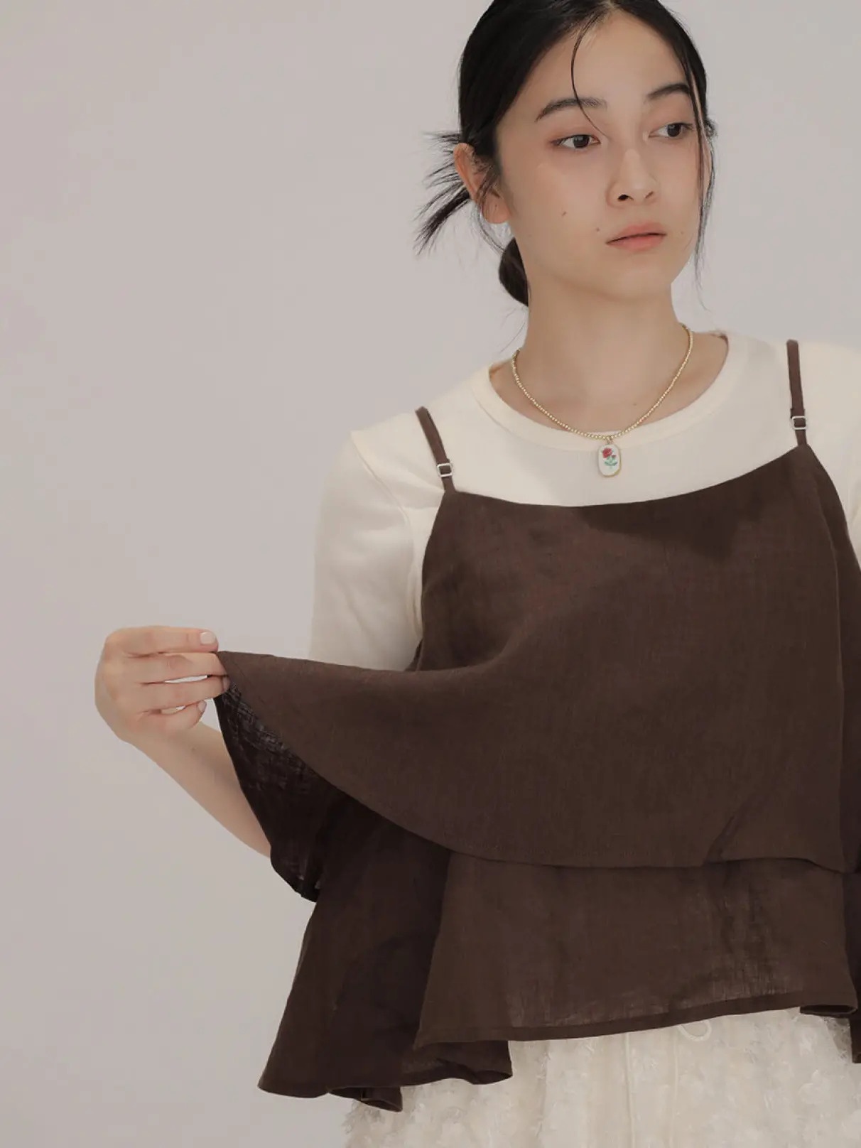Linen tiered camisole