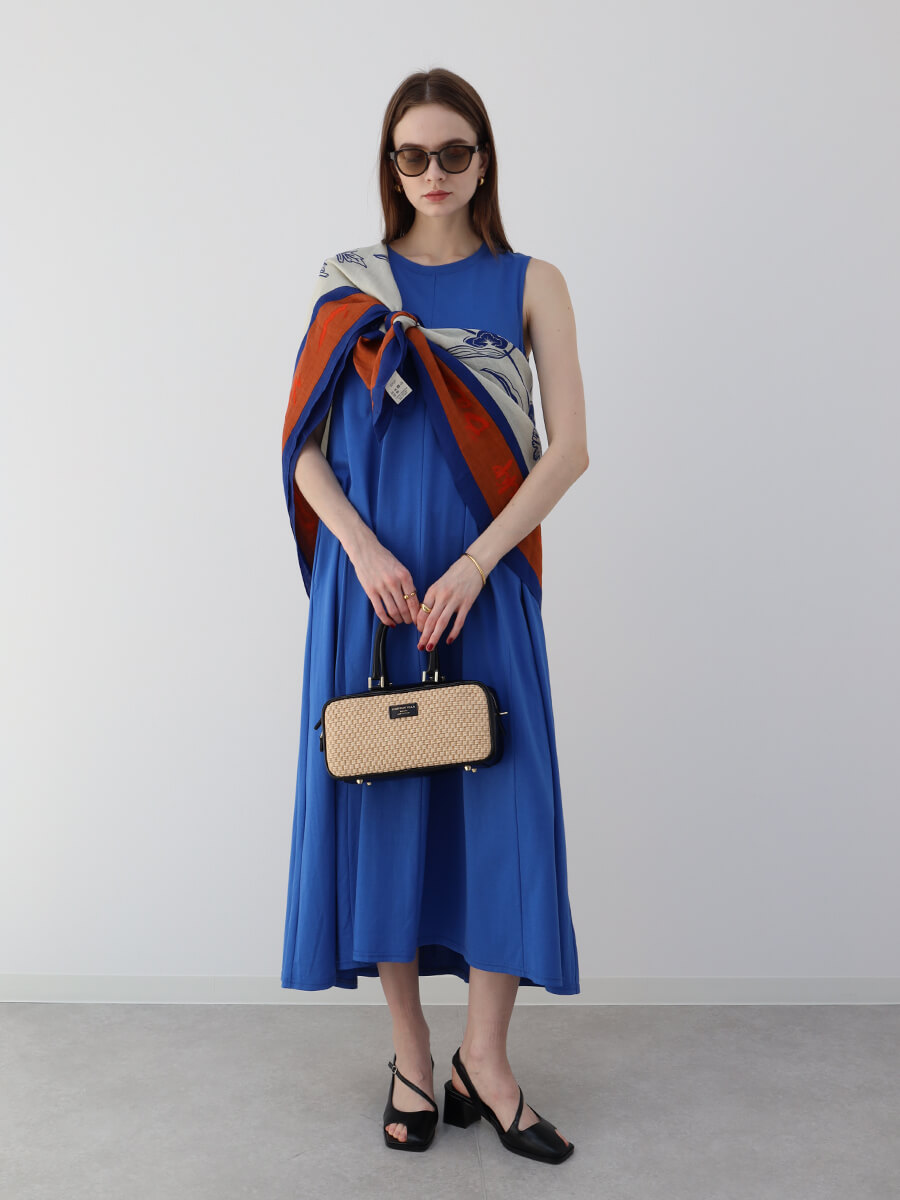 Aga×NORITAKE　天竺ノースリーブフレアワンピース