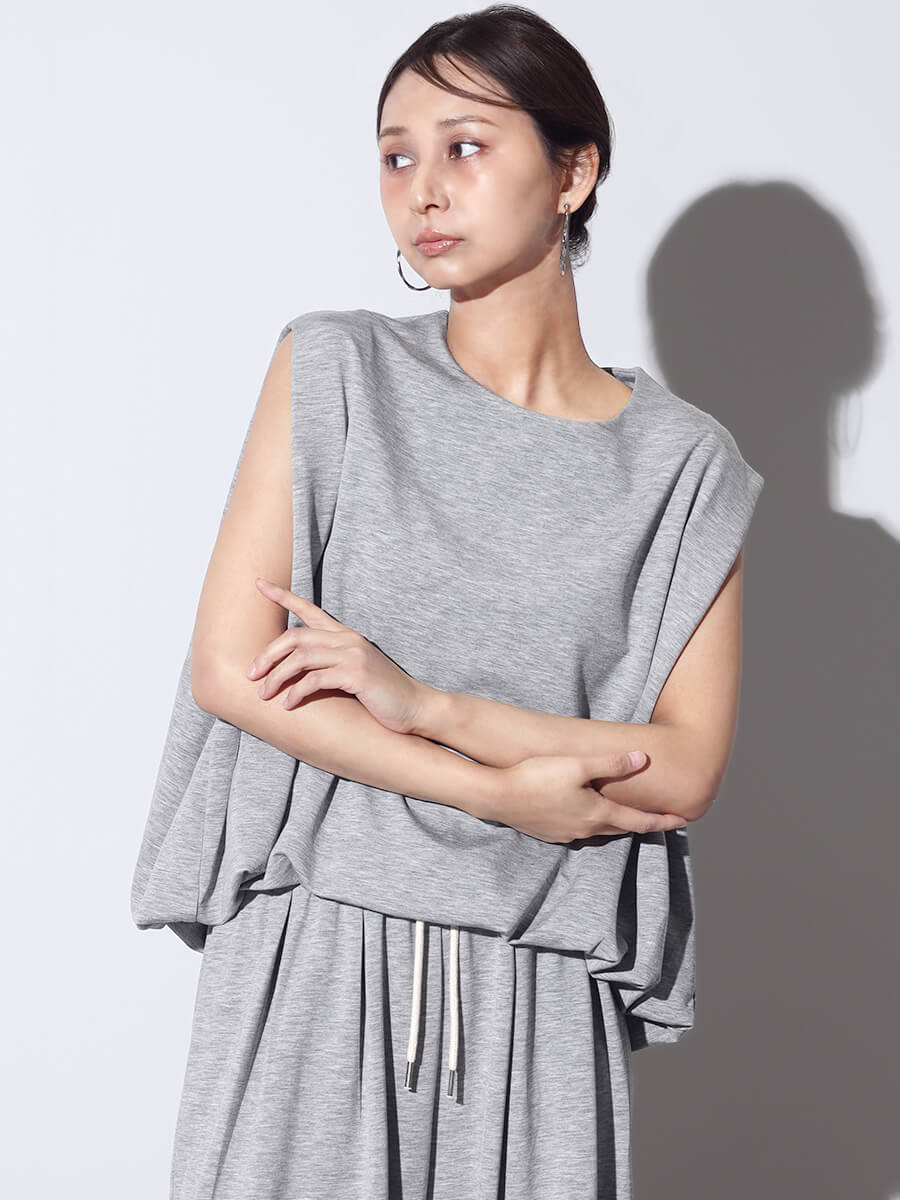 クロップドバルーンカットソー(GRAY)