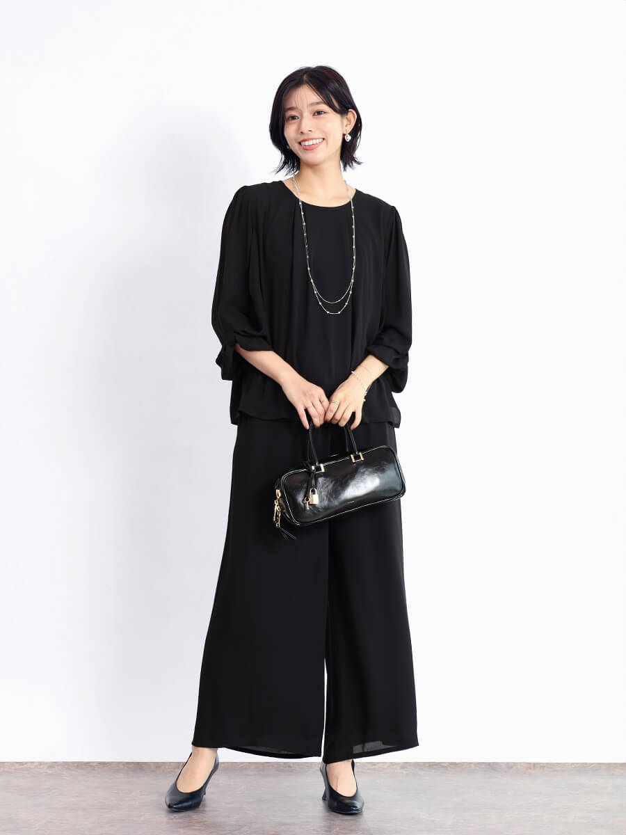 パフスリーブシフォンセットアップ