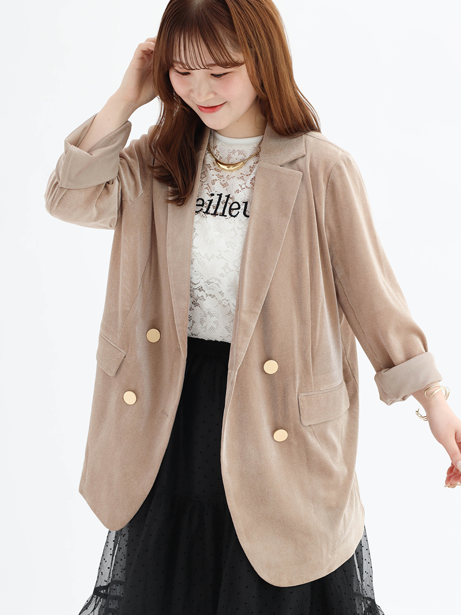 Mesh velour tailored jacket