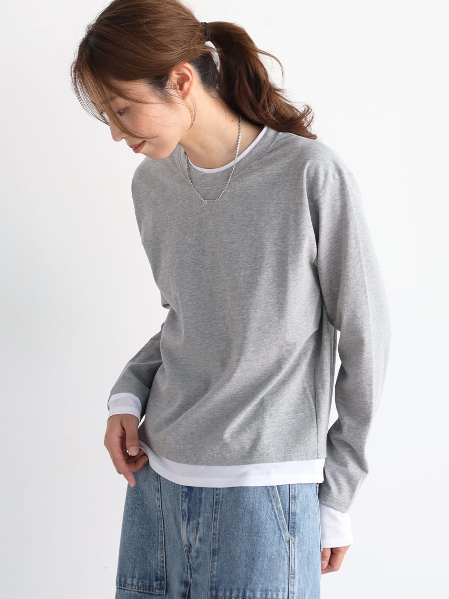 CLOVE クローブ 春まで使えるセールアイテム レイヤードスタイル切替カットソー