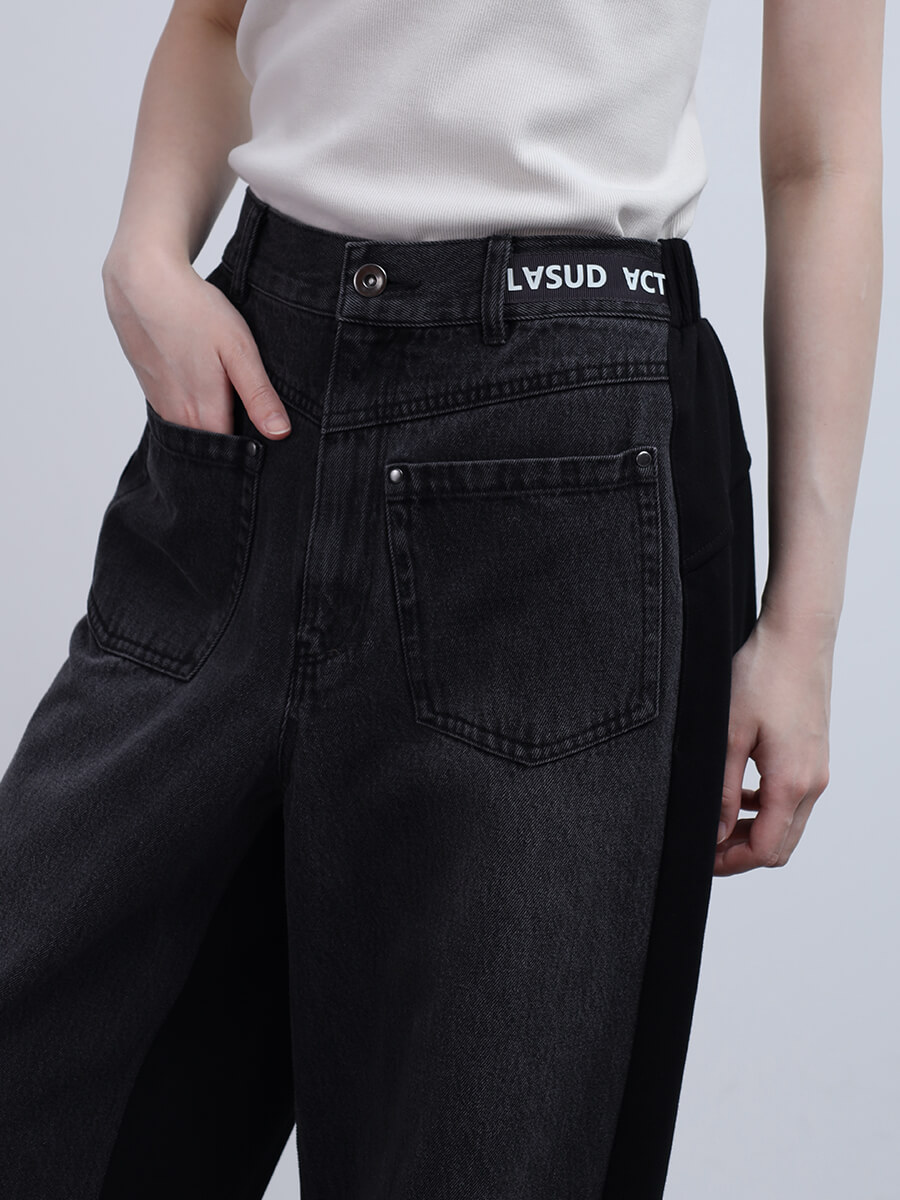 LASUD バックスウェットデニムパンツ