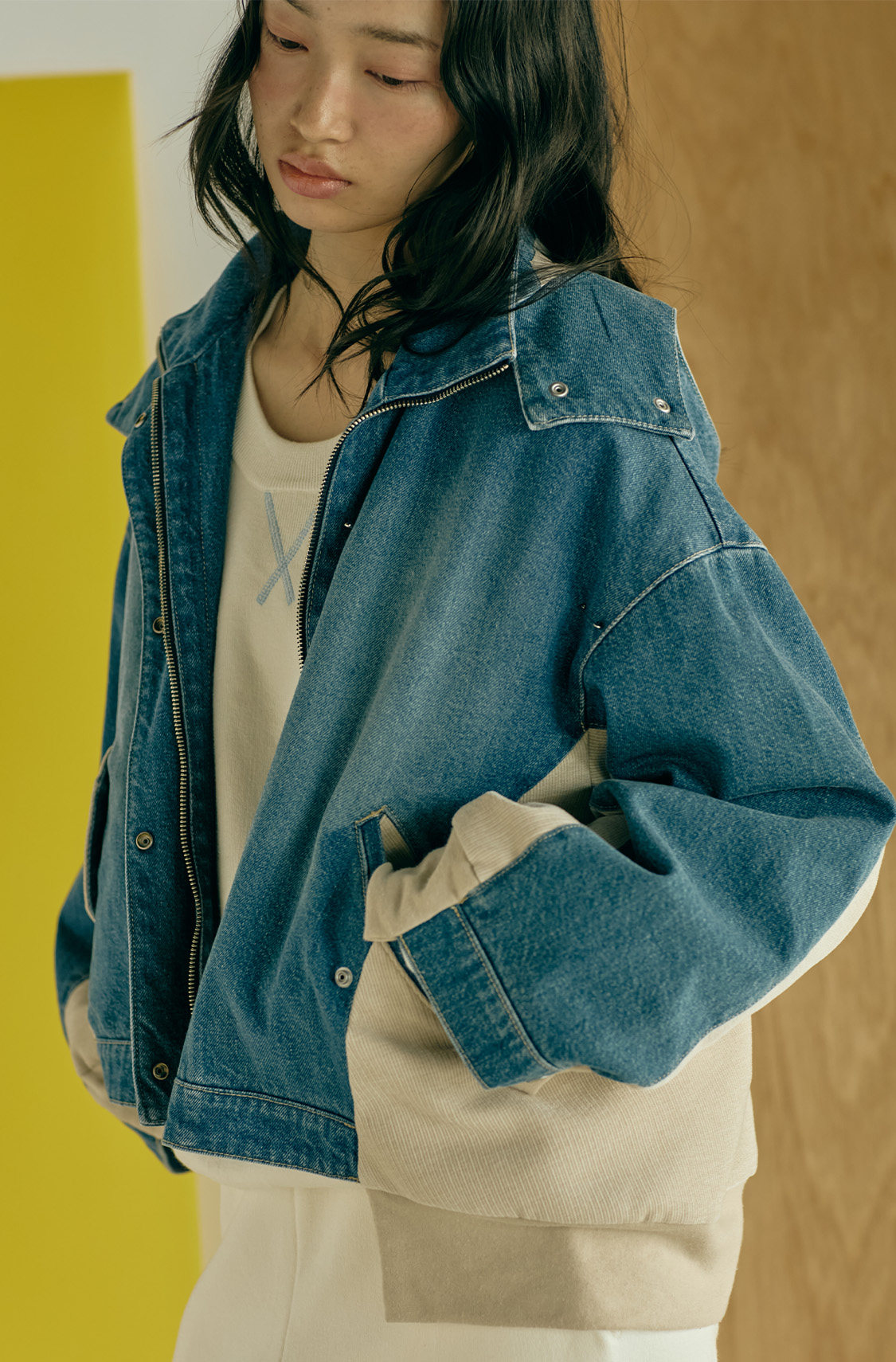 コットンニットスウェットプルオーバー