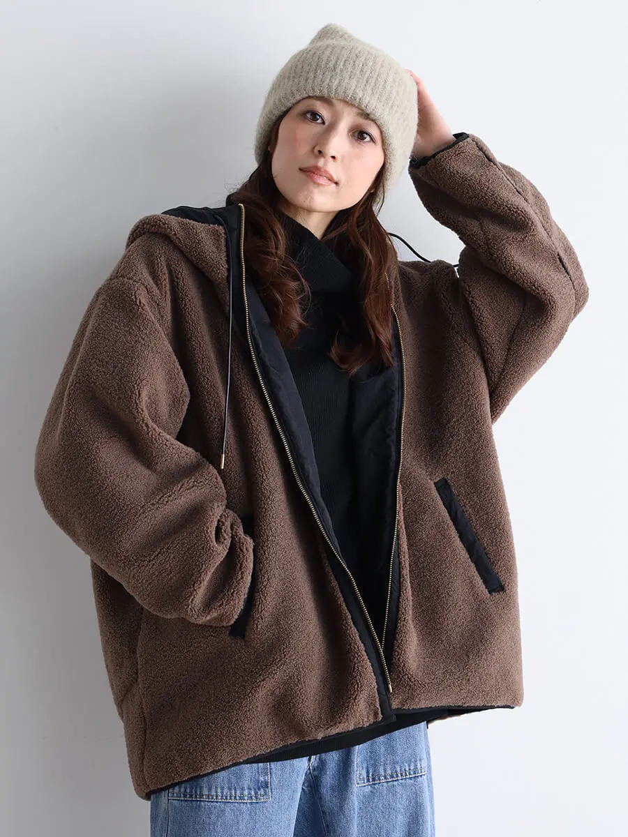 お値下しました❗️【CLOVE】リバーシブル中綿コート 新品未使用タグ付ヤマダヤ ヤマダヤ CLOVE リバーシブルキルティングロングジャケット アウター