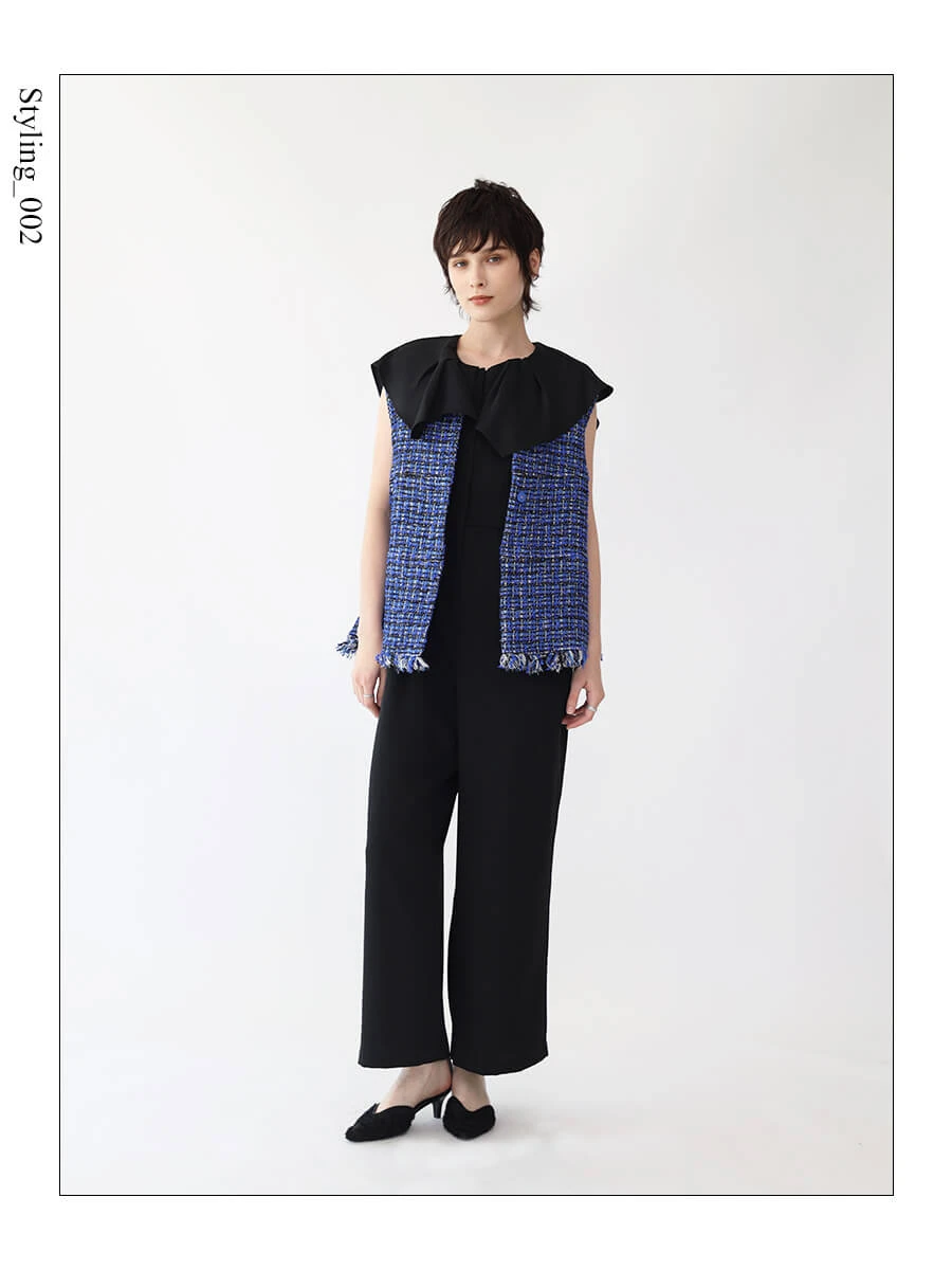 ボールジィ　リントンツイード　リボンベスト　ファンシーミックスツイード　36 LINTON TWEED COLLECTION 2024 Ballsey WHITE LINE