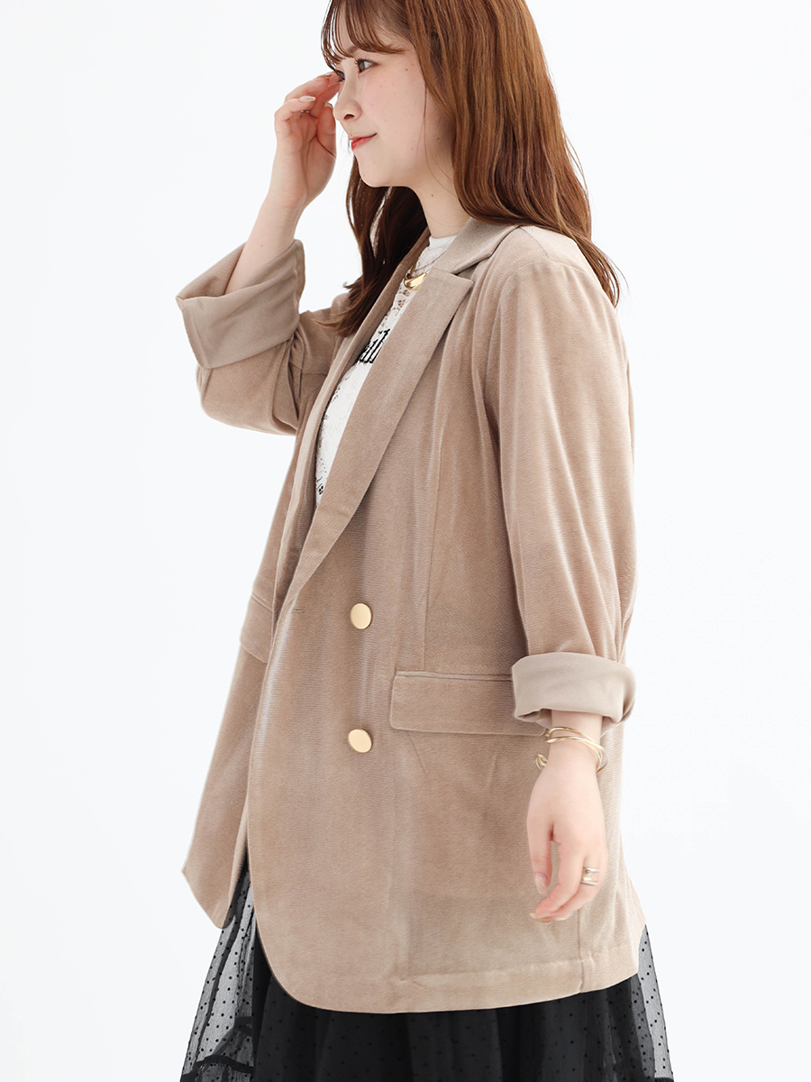 Mesh velour tailored jacket