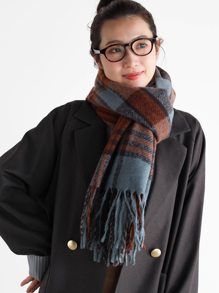 ループヤーンチェックストール