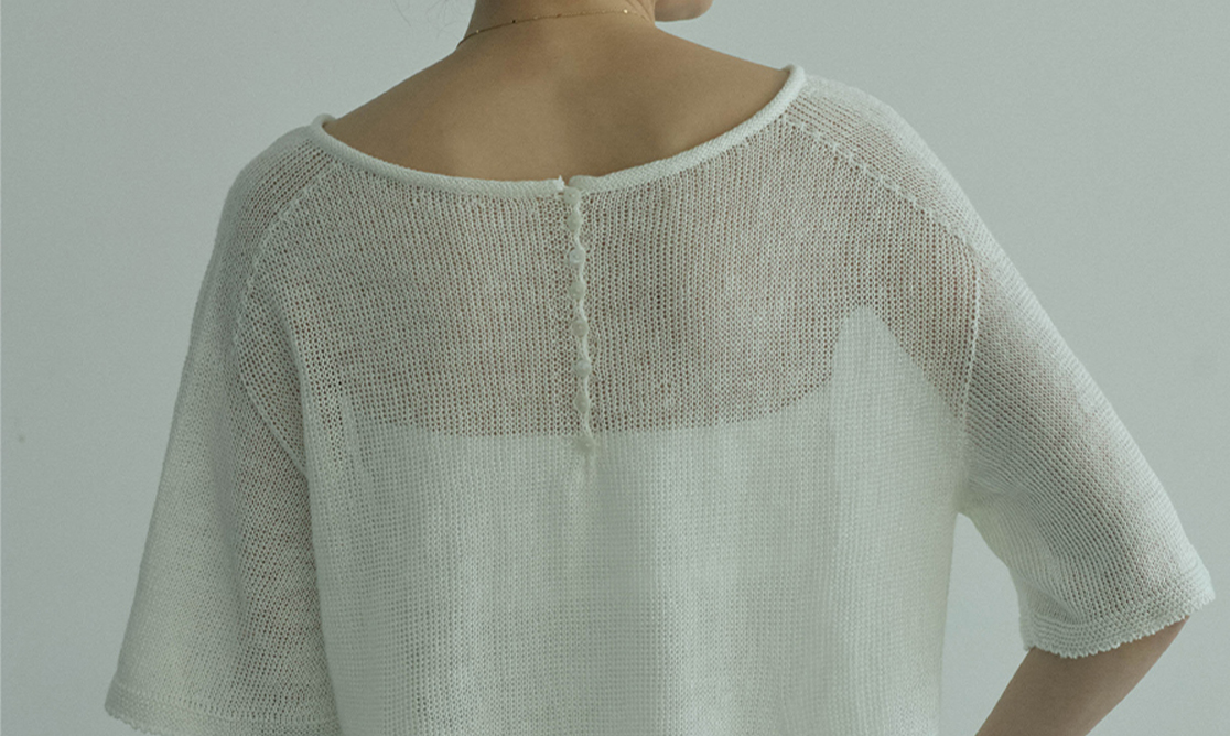 Linen knit pullover