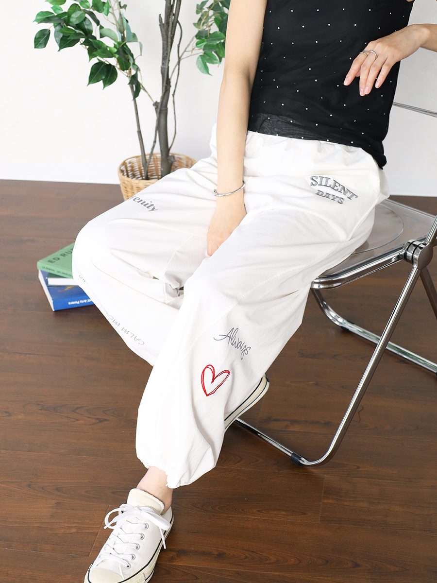 Vin(ヴァン)　パールボタンジレ&ワイドシルエットパンツセットアップ