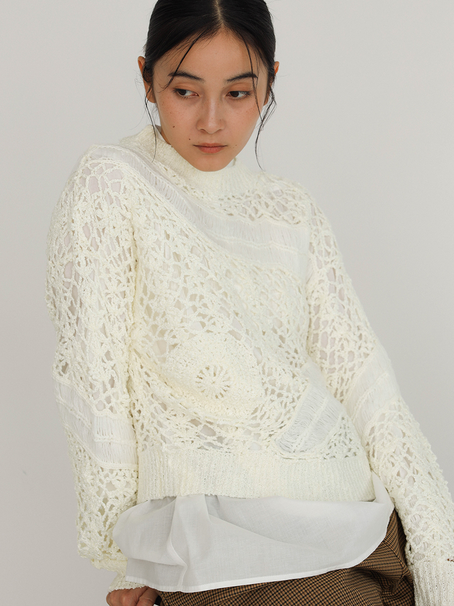 Loop embroidered stripe bag