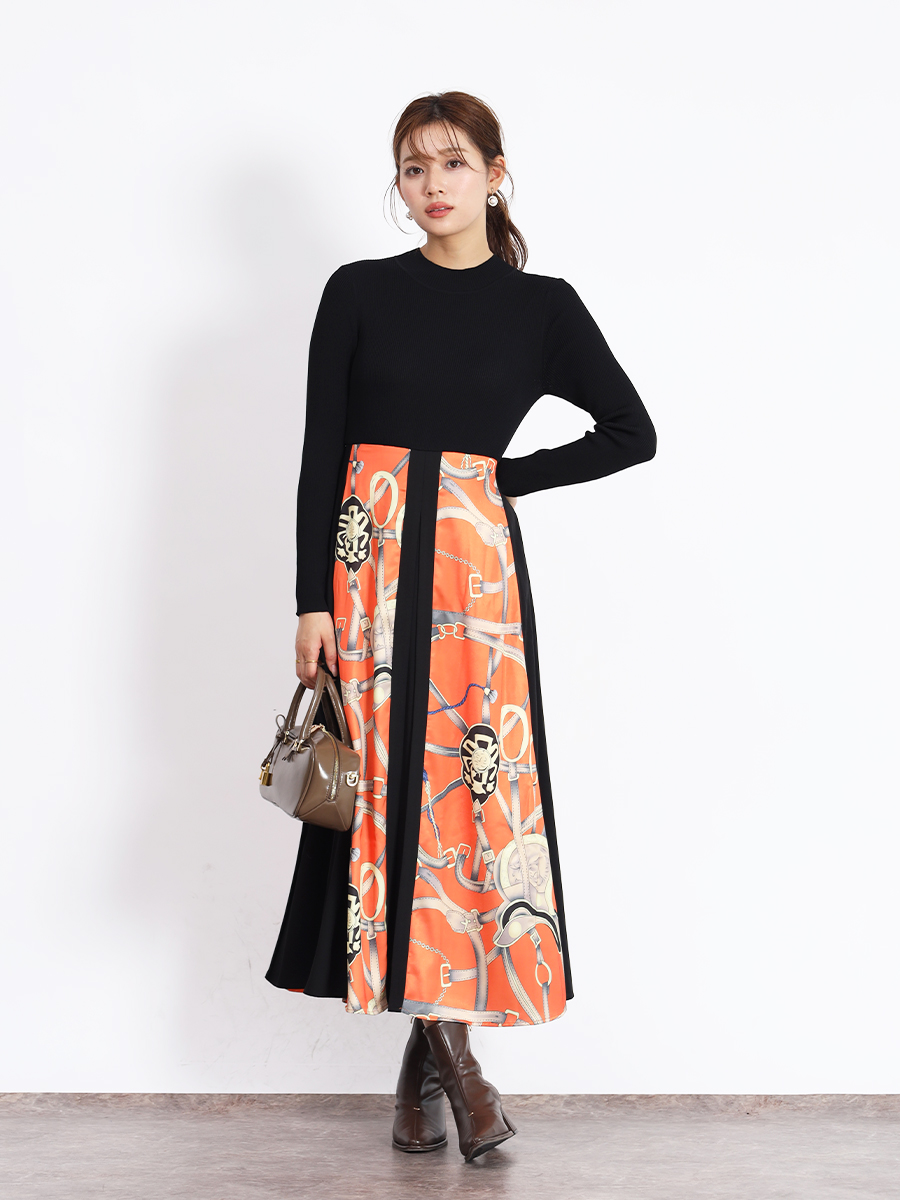 バンダナモチーフドッキングワンピース