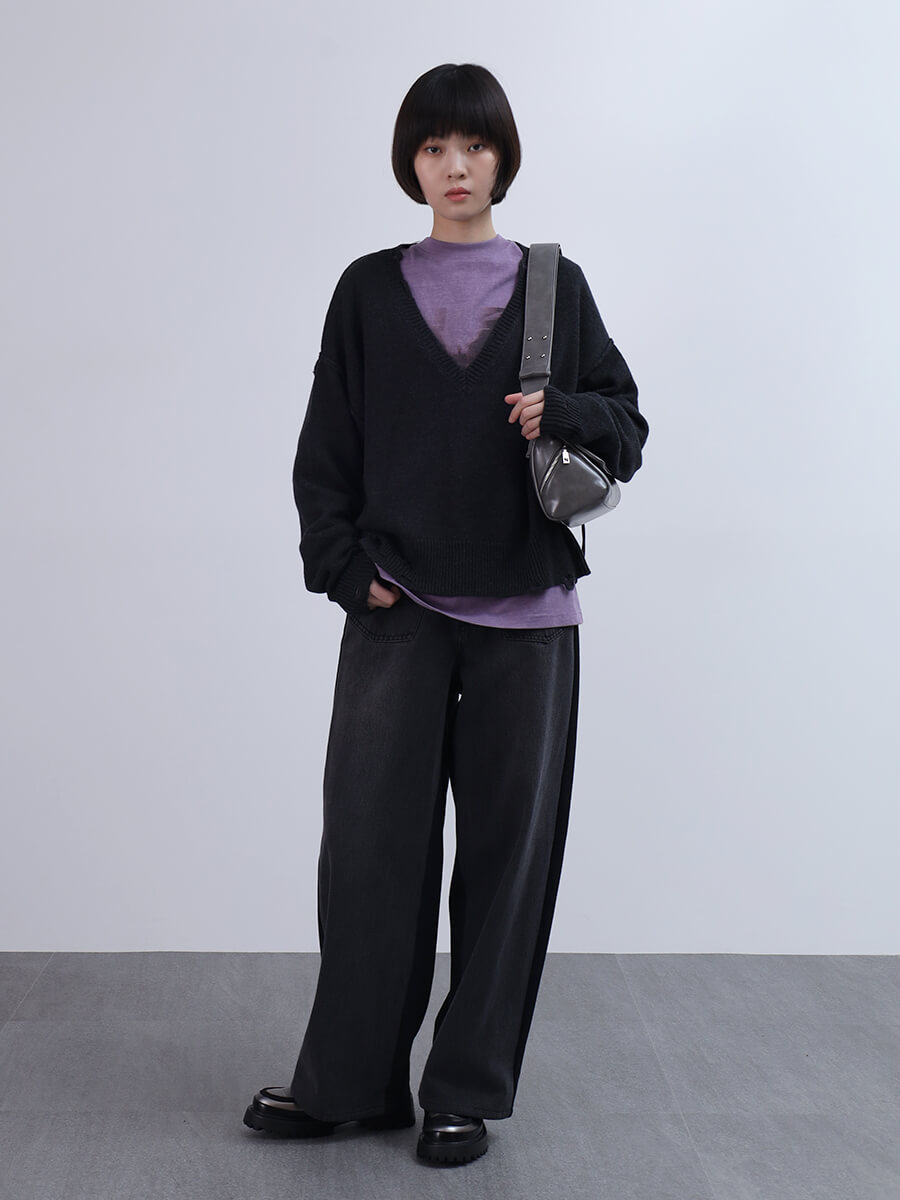LASUD バックスウェットデニムパンツ