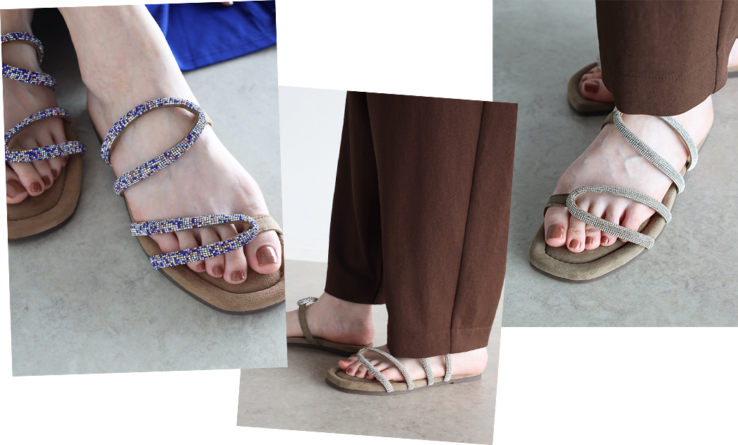 Rhinestone decoration sandals