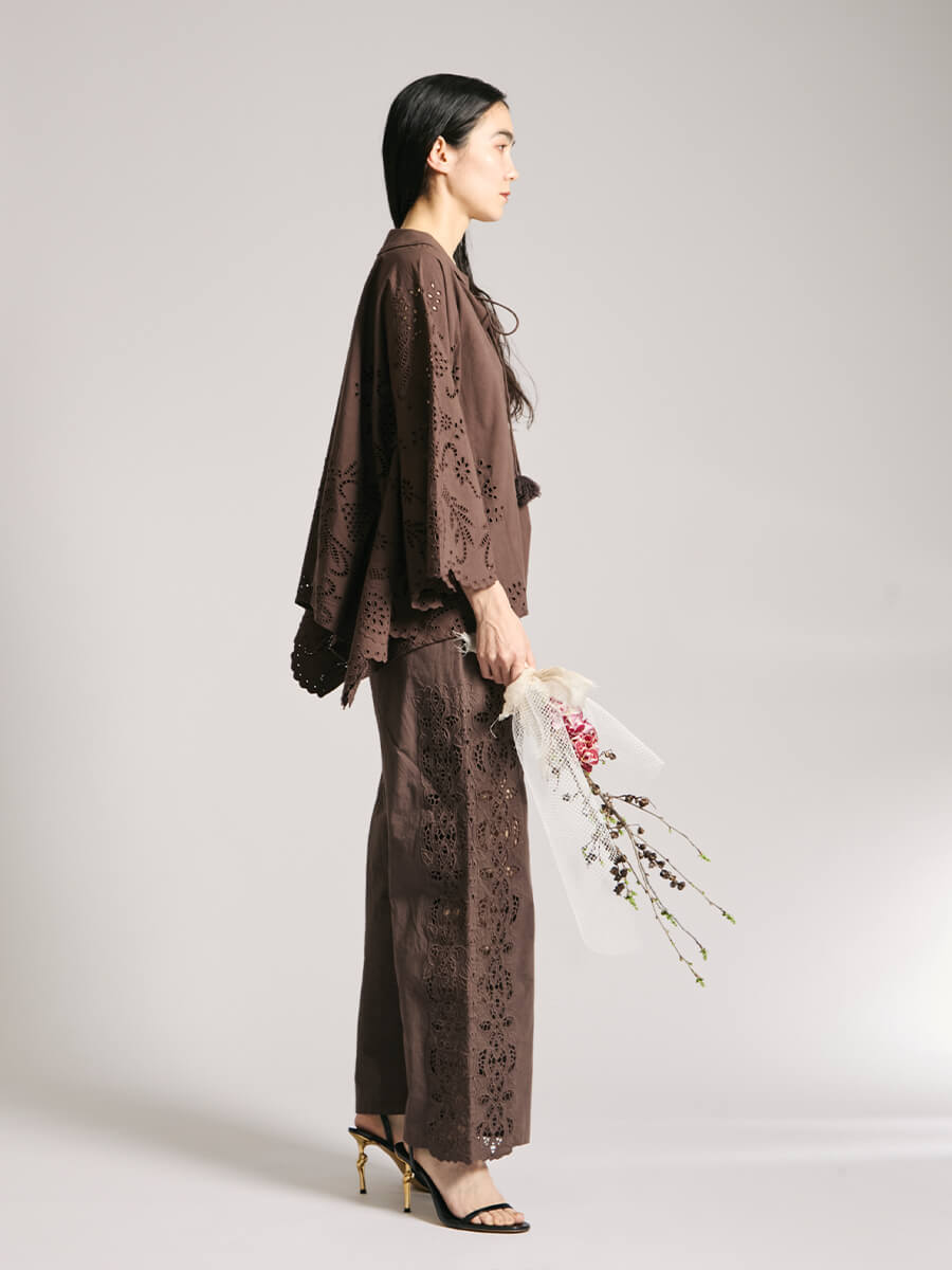 Cutwork poncho&pants