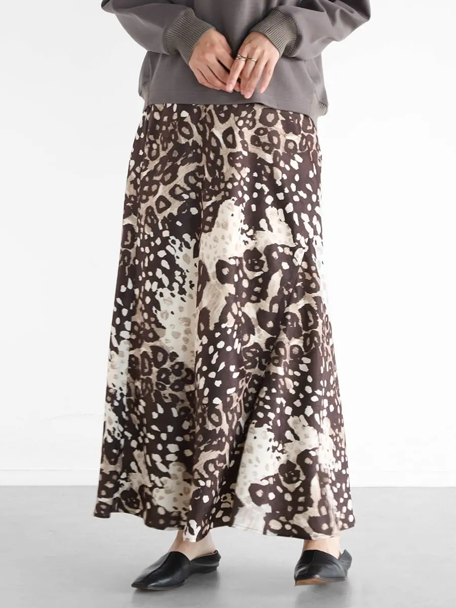 Vin(ヴァン)　レオパードプリントフレアスカート