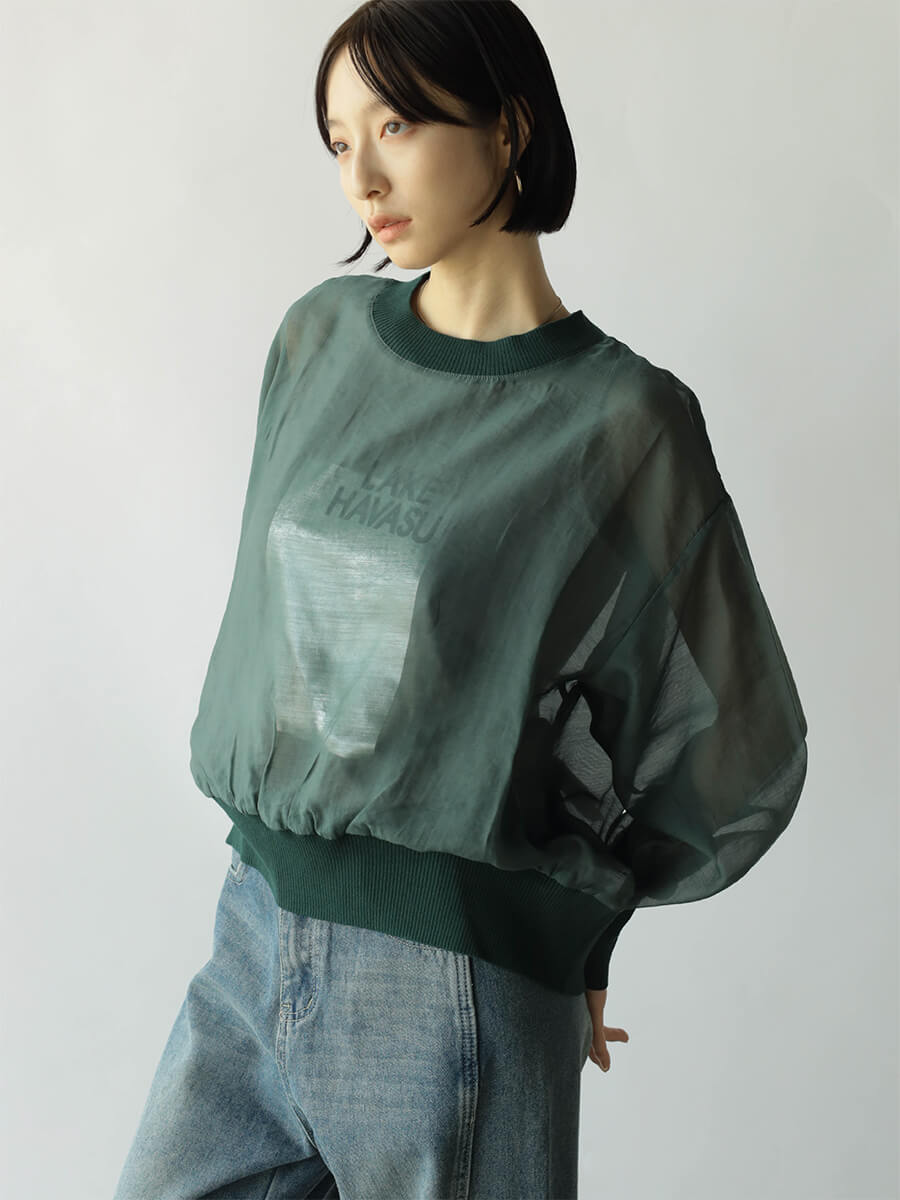 RADIATE(ラディエイト)　箔プリントロゴタンクトップ×シアートップス