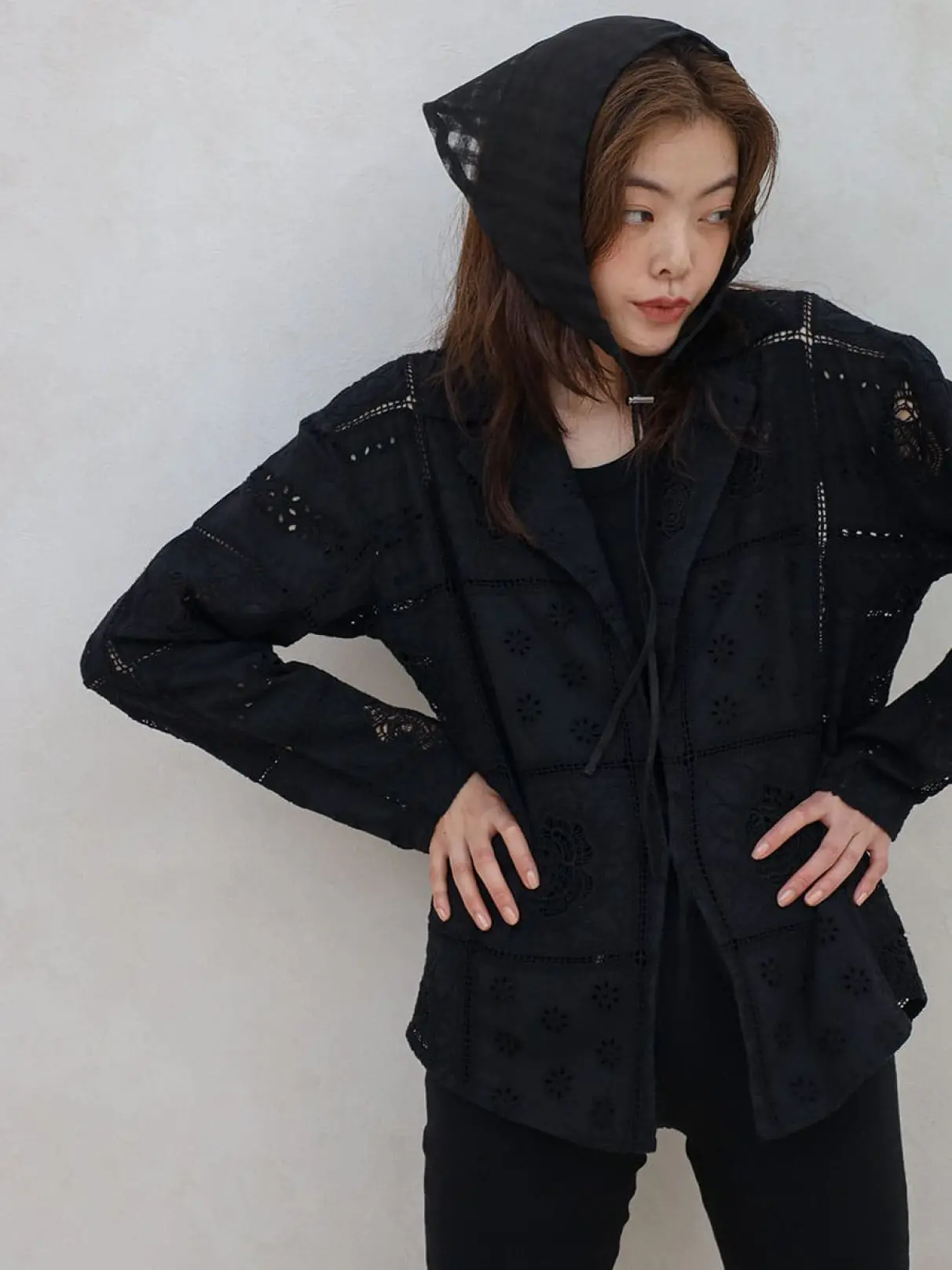 Cotton lace tailored jacket