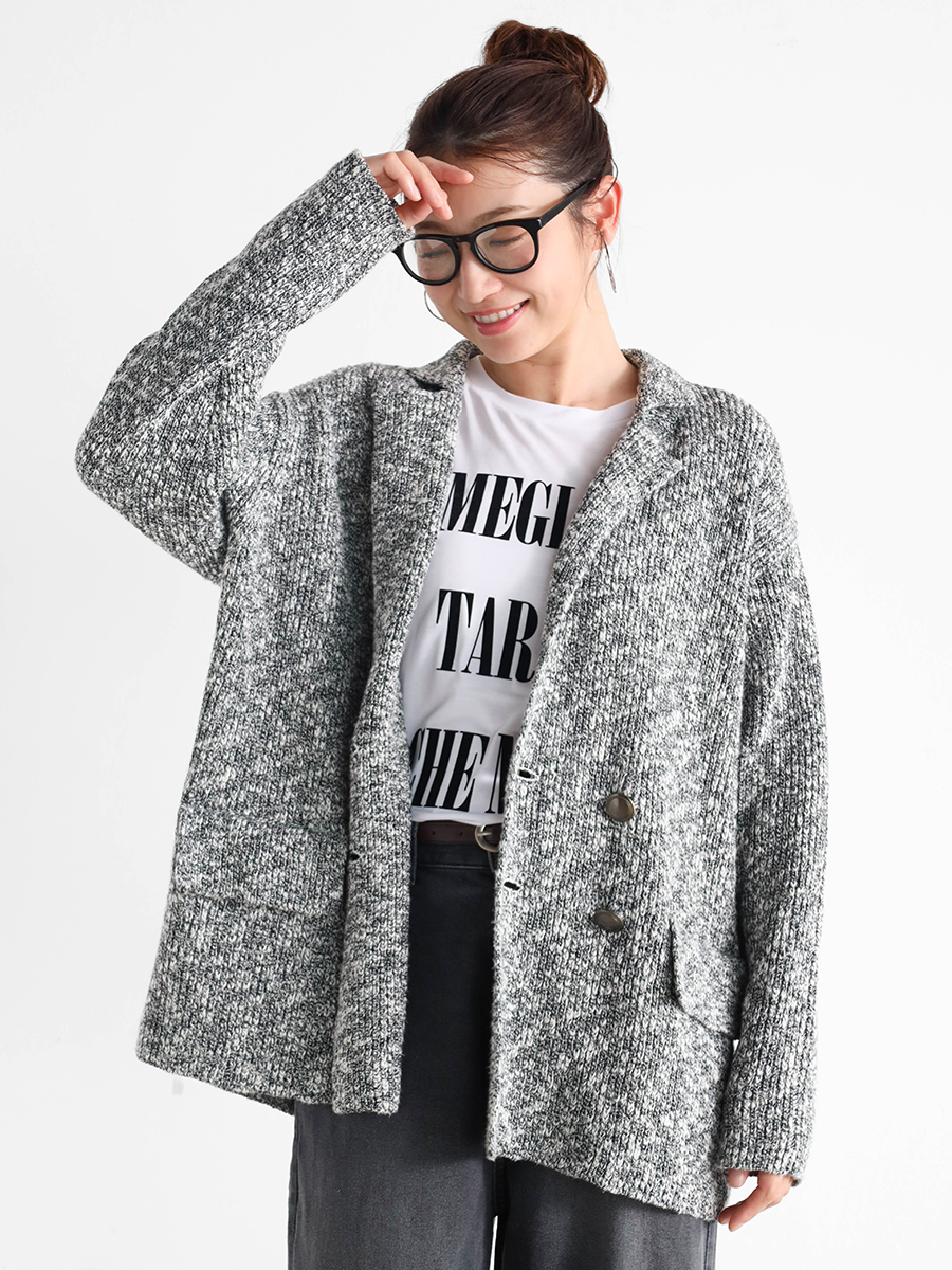 Vin ヴァン ダブルボタンニットジャケット