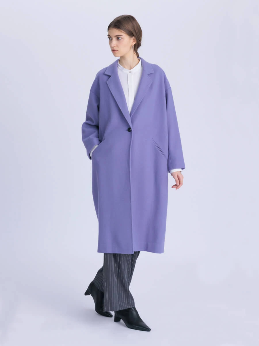 メイドインジャパン尾州繊維ウールロングコート VIS(ビス) / 【JAPAN FABRIC】尾州毛混シャギーロングコート