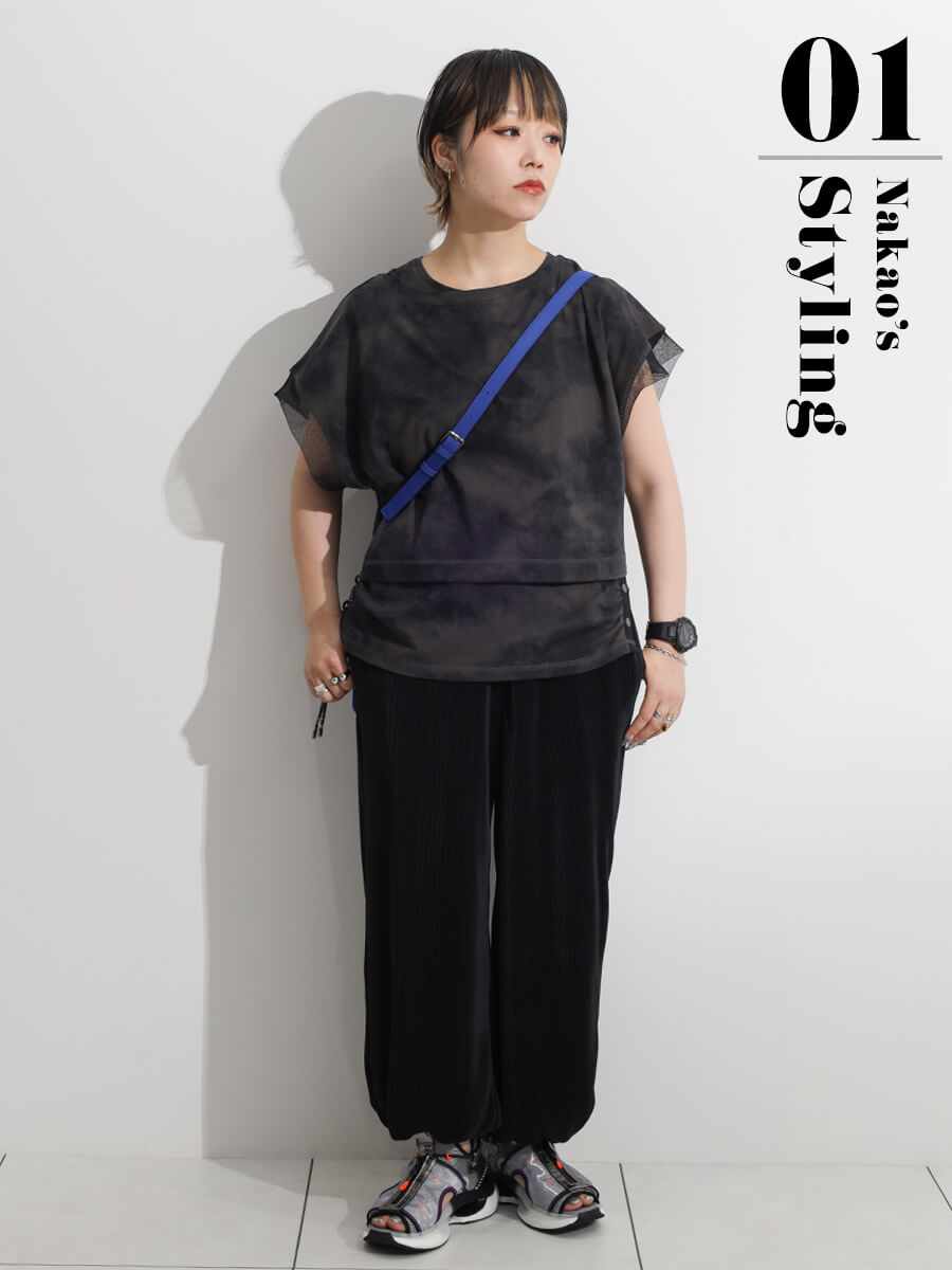 コーディネート,ファッション,スタッフスタイリング,タイダイ柄