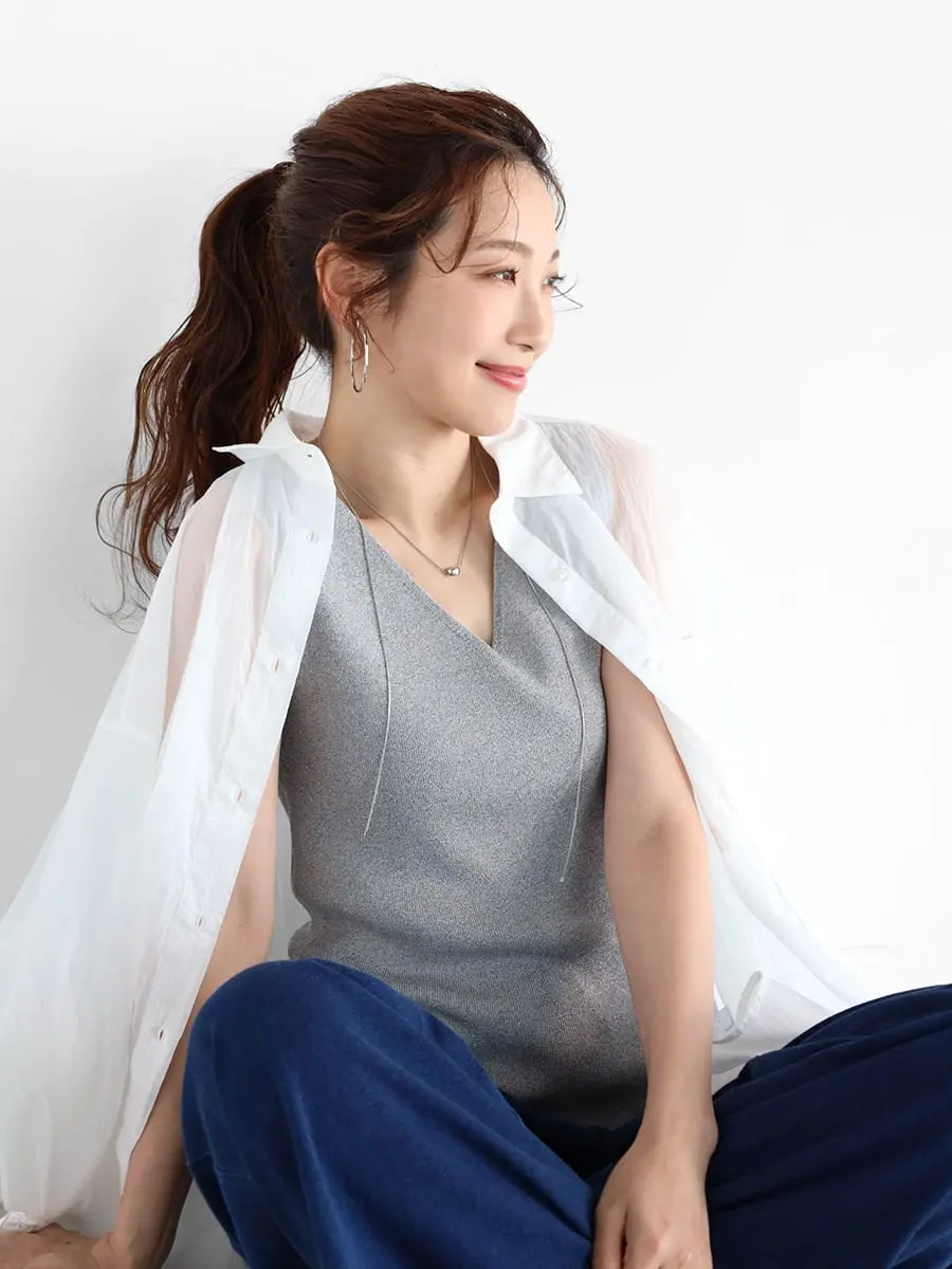 Vin(ヴァン)  2WAYラメニットプルオーバー