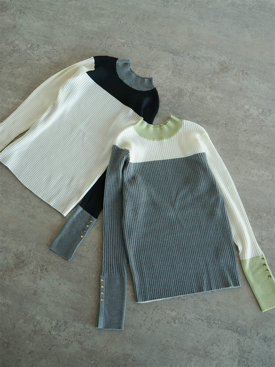 RADIATE(ラディエイト)　カラーブロックリブニット