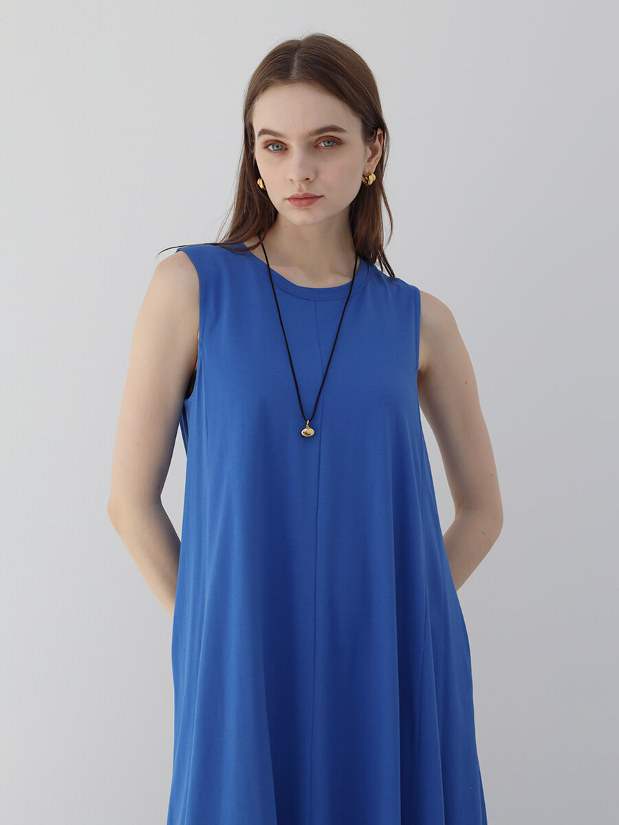 Aga×NORITAKE　天竺ノースリーブフレアワンピース