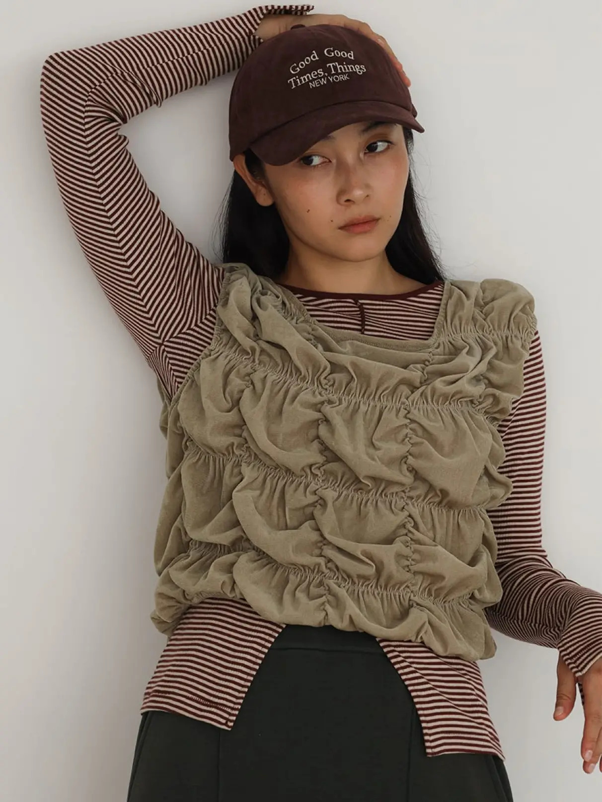 Velour shirred tops