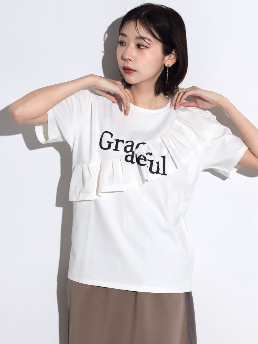ビッグフリルロゴTシャツ
