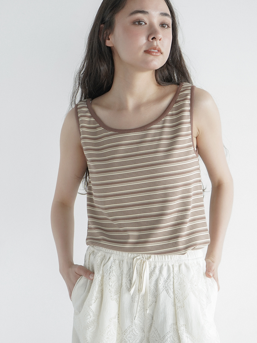 Multi border rib tank top