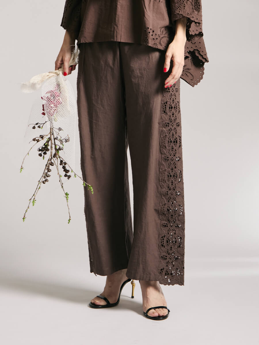 Linen knit pullover