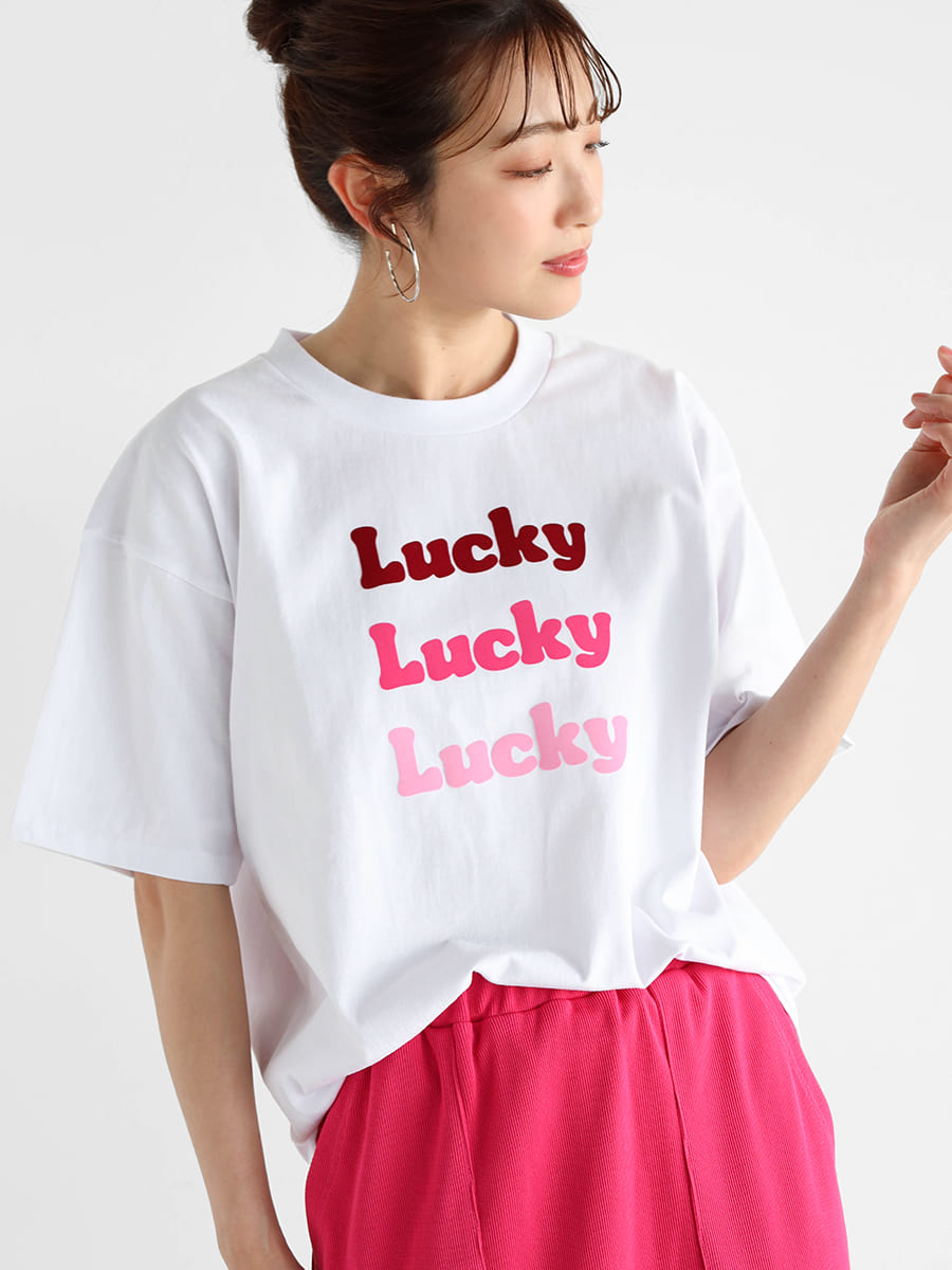 ”Lucky”フロッキーロゴTシャツ
