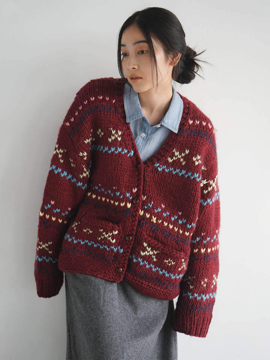 Nordic v-neck knit cardigan