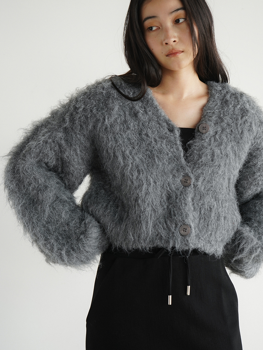 Shaggy knit cardigan