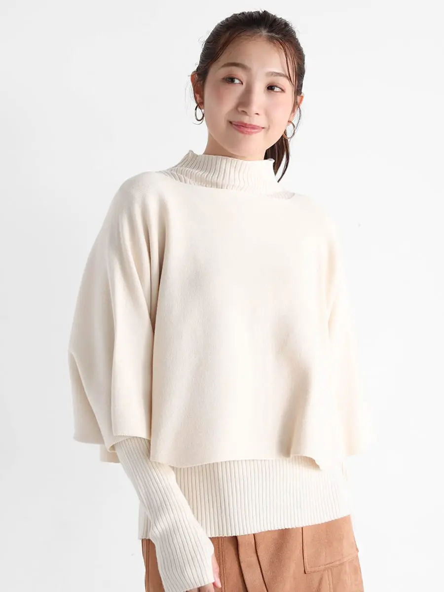 Vin(ヴァン)　ケープハイネックニットアンサンブル